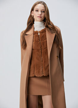 Camel Kesik Detaylı Yelek